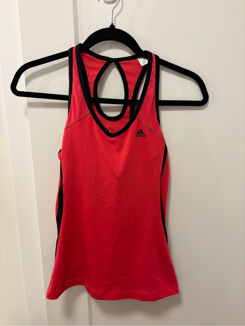 adidas Red Racerback Workout Tank with Black Trim